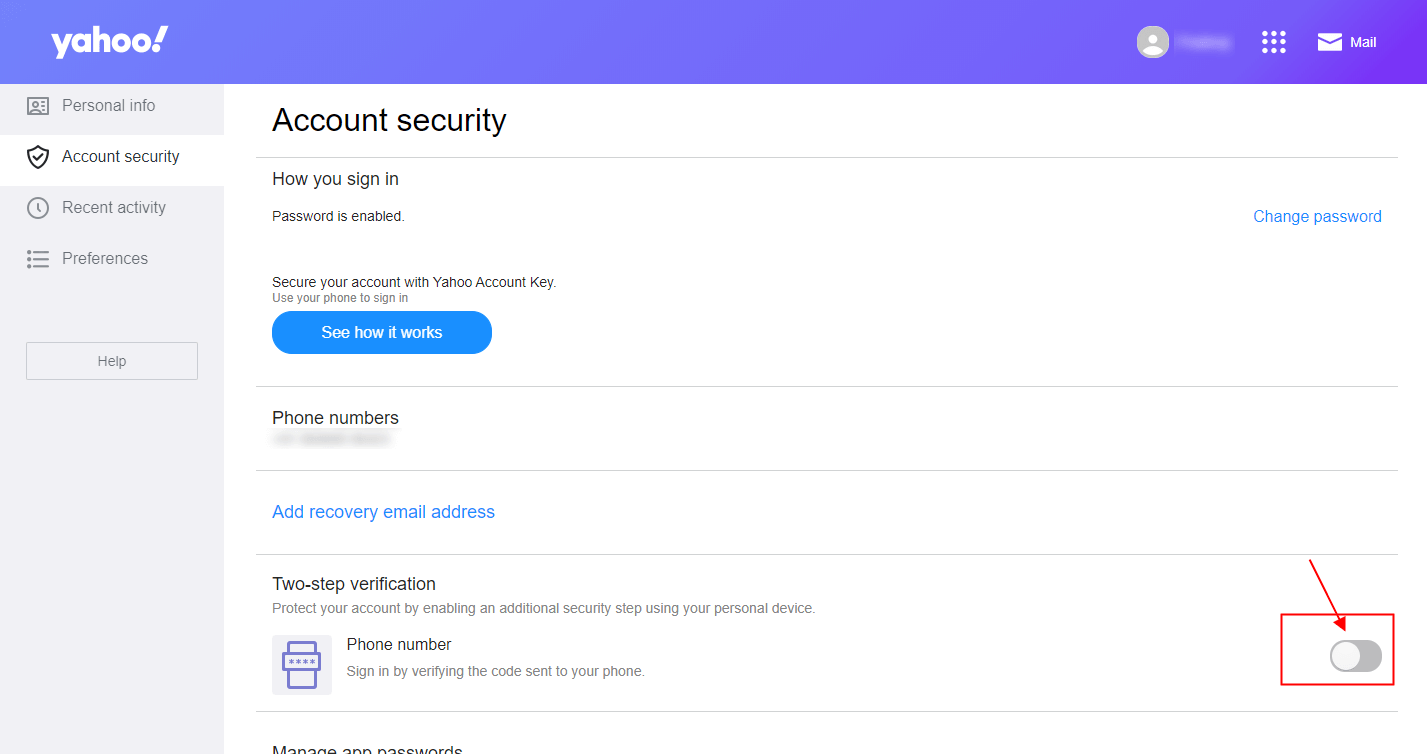 How To Turn Off Two Step Verification In Yahoo Mail Account