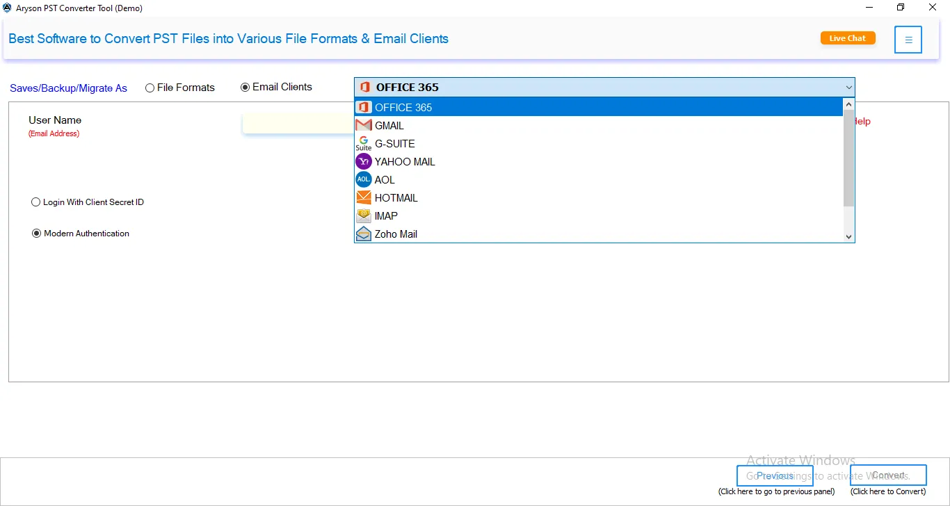 PST data to Office 365