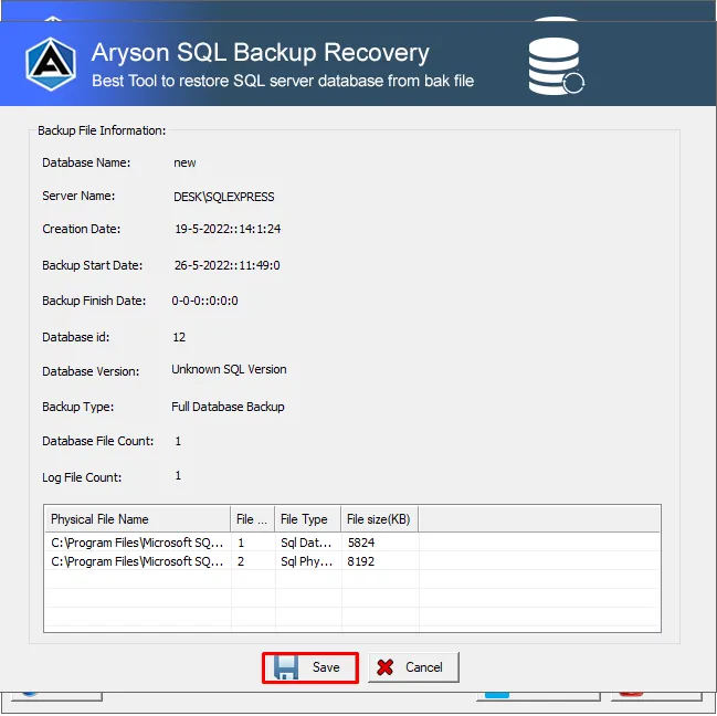 SQL Backup Recovery