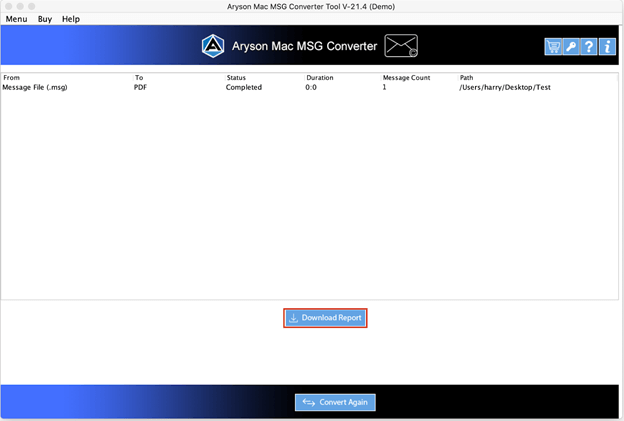 Screenhot of Mac MSG Converter