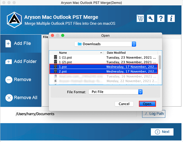 Mac Outlook PST Merge Tool