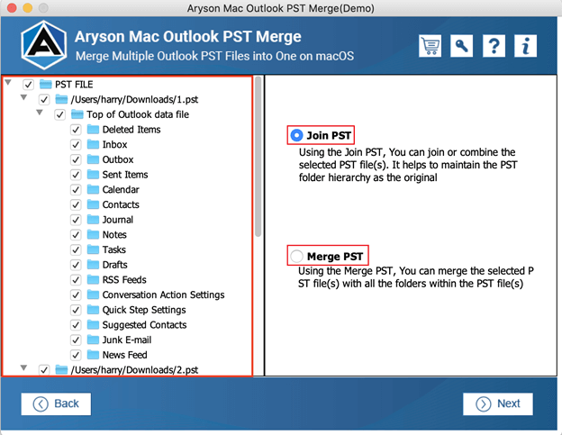 Mac Outlook PST Merge