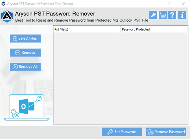 PST Password Remover Interface