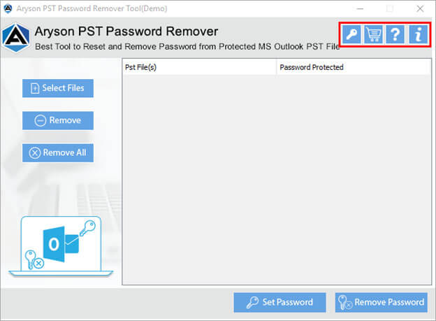 PST Password Remover Interface