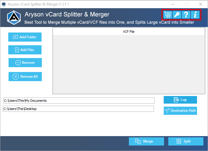 vCard Splitter and Merger