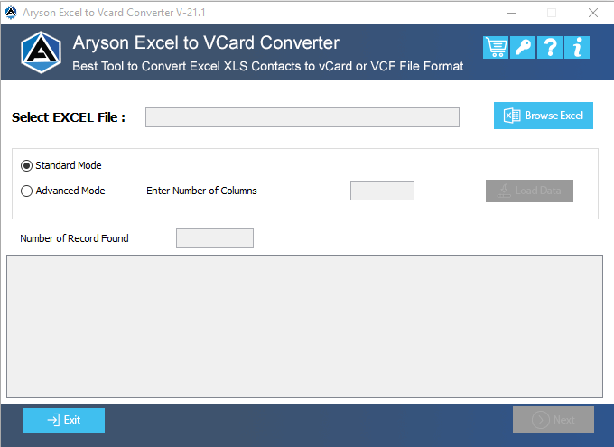 Aryson Excel to vCard Converter Tool 22.7 full