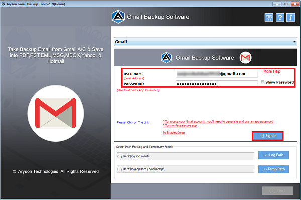 Backup Gmail Tool 22.5 full