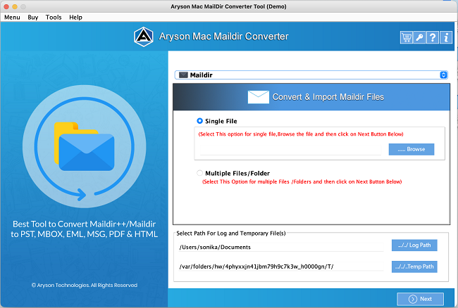 Aryson Maildir Converter for Mac software