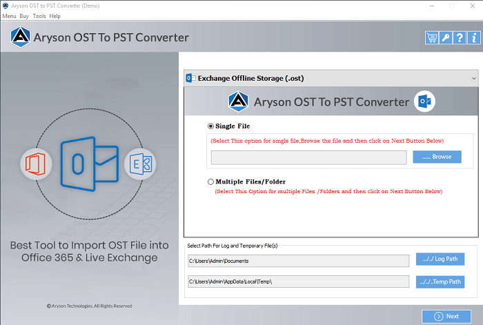 Aryson OST to PST Converter Windows 11 download