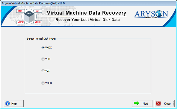 Windows 8 Aryson Virtual Machine Data Recovery full